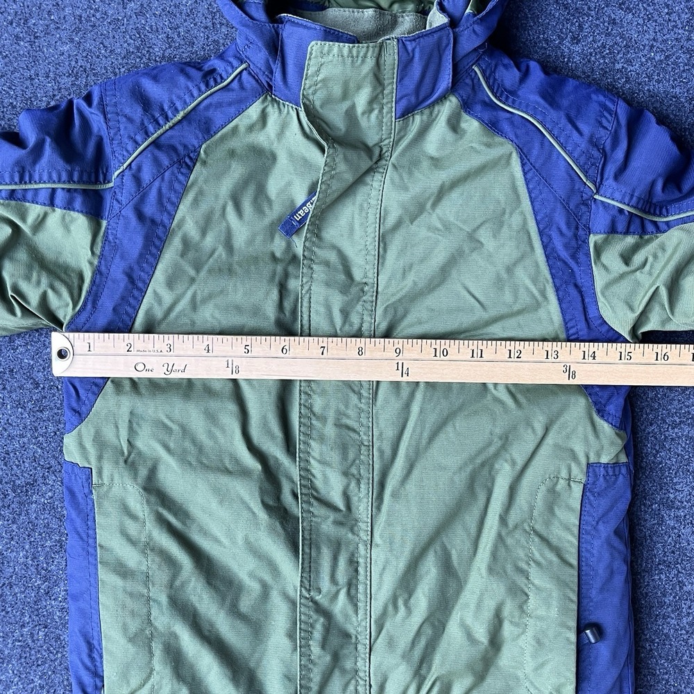 LL Bean Olive Green Blue Thinsulate Hooded Full Zip Coat Little Kids M 5/6 - Picture 6 of 7